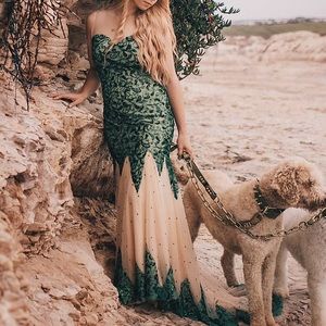 Green sequin dress size s